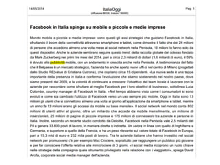 Inaugurazione uffici Facebook Milano - intervista David Arcifa Italia Oggi