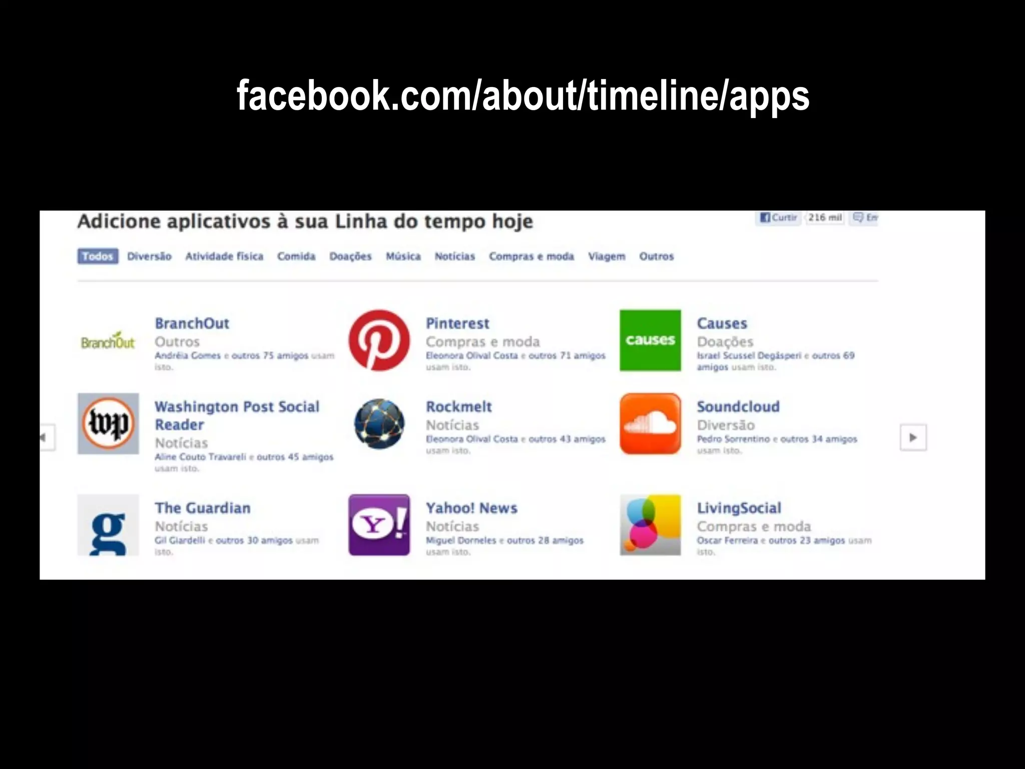 facebook.com/about/timeline/apps
 