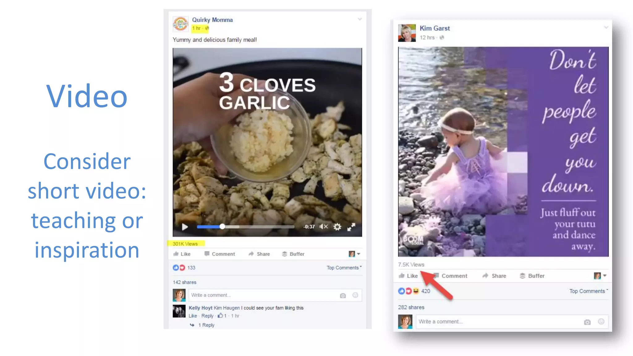 Video
Consider
short video:
teaching or
inspiration
 