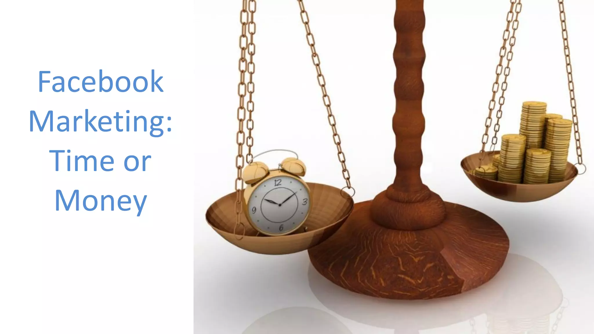 Facebook
Marketing:
Time or
Money
 