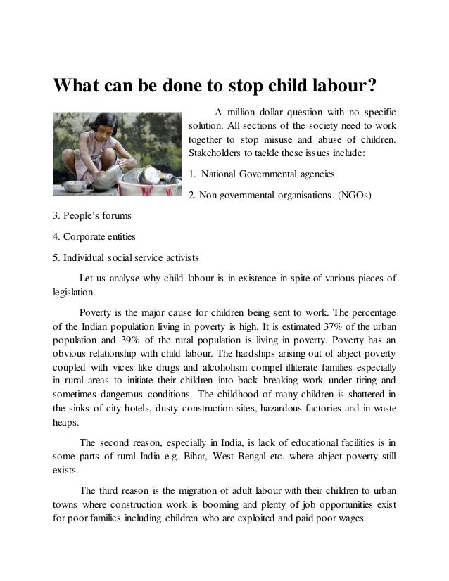ERADICATION OF CHILD LABOUR Essay Example For Students - words | Artscolumbia eradication of child labour essay