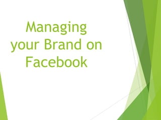 Managing
your Brand on
Facebook

 