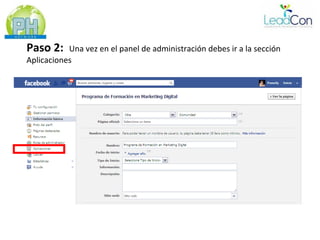 Paso 2:    Una vez en el panel de administración debes ir a la sección
Aplicaciones
 