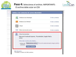 Paso 4: Seleccionas el archivo. IMPORTANTE:
 El archivo debe estar en CSV
 