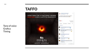 TAFFO
Tone of voice
Graﬁca
Timing
 