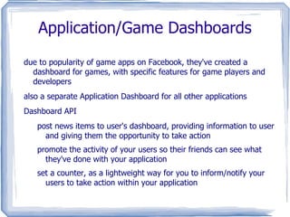 Anatomy of a Facebook application http://apps.facebook.com/flixster/ http://apps.facebook.com/flixster/m/770800493 Database Facebook Web server Facebook API 
