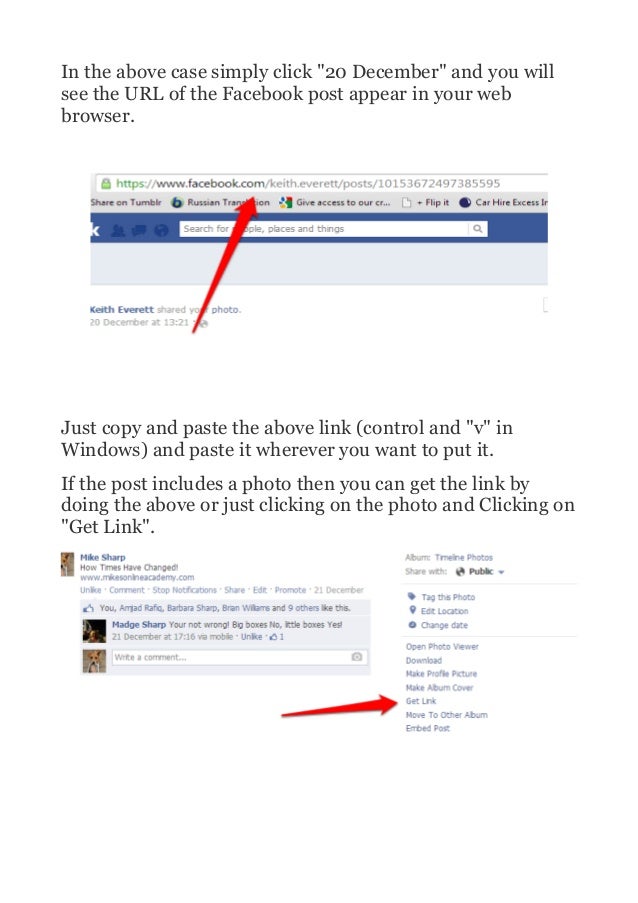 How To Get A Link For A Facebook Post.