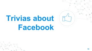 Trivias about
Facebook
15
 