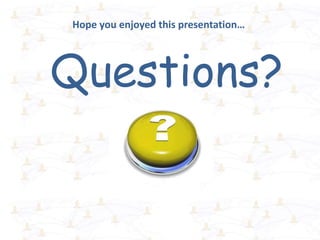 Questions?
Hope you enjoyed this presentation…
 