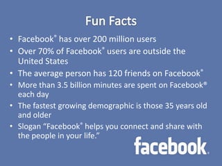 The Facebook Project Facebook Project | PPTX