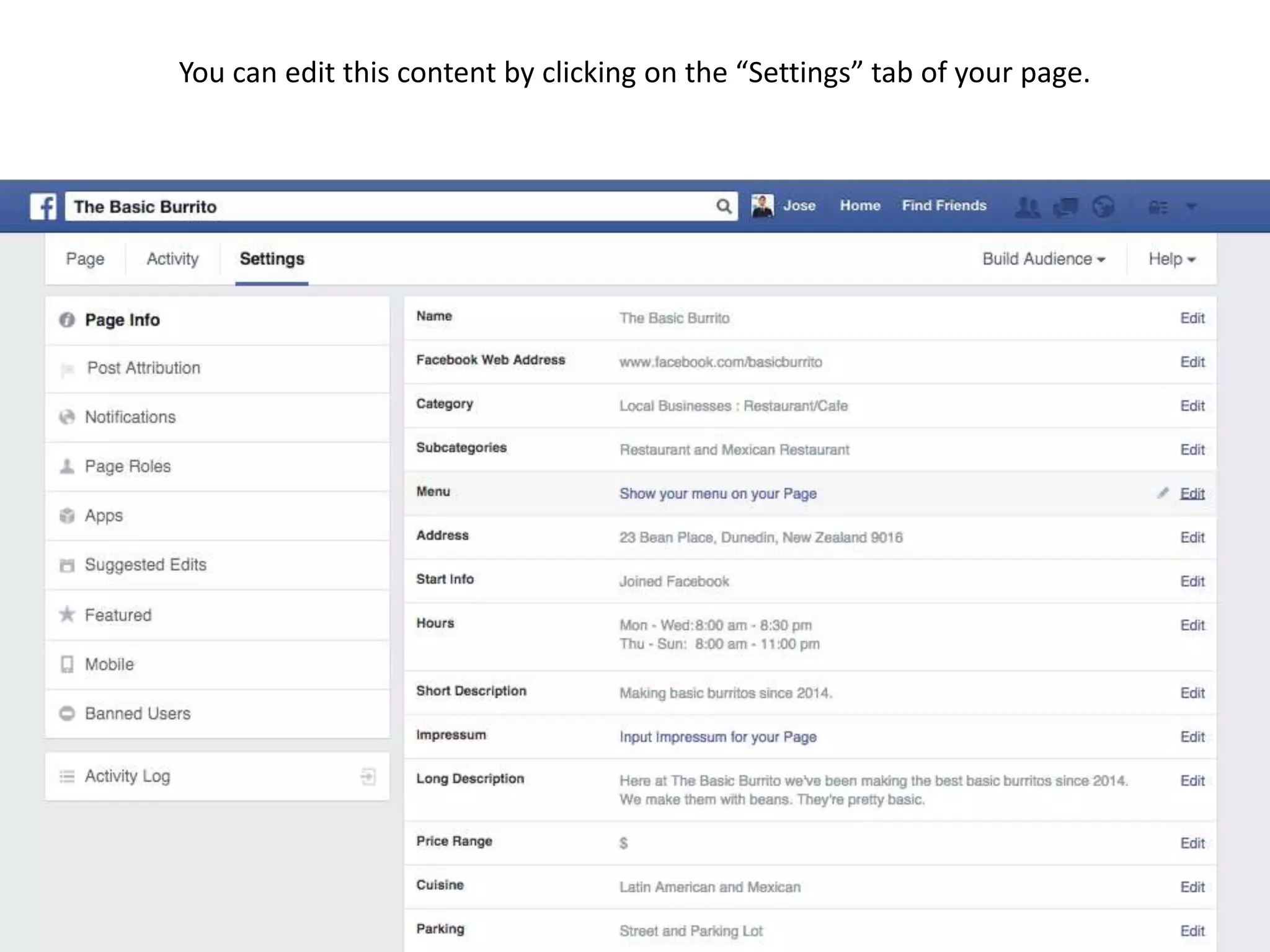 15 
You can edit this content by clicking on the “Settings” tab of your page. 
 