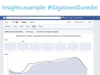 Insights example: #GigatownDunedin 
53 
 