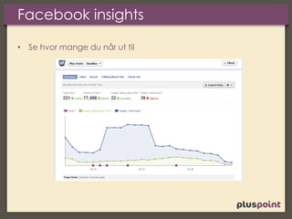 Facebook insights
• Se hvor mange du når ut til
 