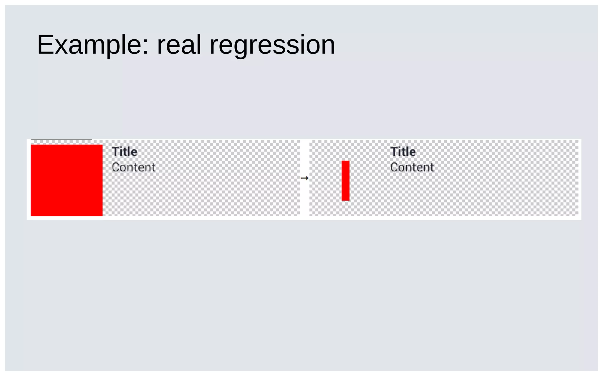 Example: real regression
 