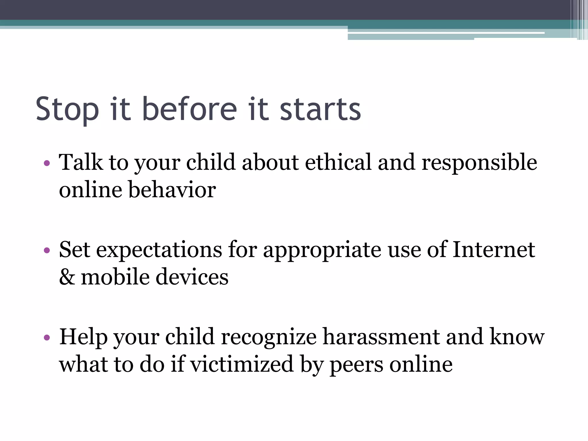 Can involve trickery, exclusion, impersonationCyberbullying is commonplace.Source: Cox Communications May 2009 Teen Online & Wireless Safety Surveyhttp://www.cox.com/takecharge/safe_teens_2009/media/2009_teen_survey_internet_and_wireless_safety.pdf