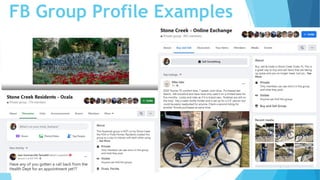 FB Group Profile Examples
 