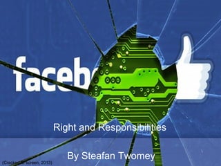 Right and Responsibilities
By Steafan Twomey
(Cracked fb screen, 2013)
 