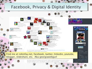 Robin Fay, robinfay.net October 2009 Find me at robinfay.net, facebook, twitter, linkedin, youtube, blogger, slideshare, etc.  Aka georgiawebgurl 