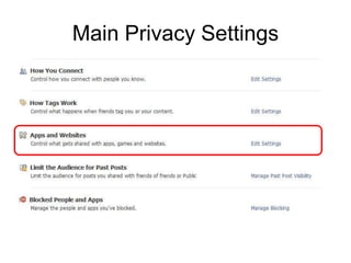 Main Privacy Settings
 