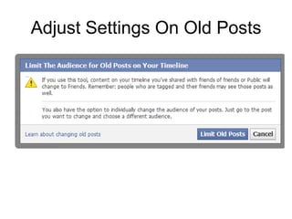 Adjust Settings On Old Posts
 