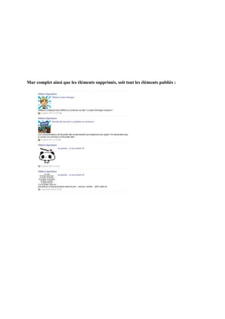 Mur complet ainsi que les éléments supprimés, soit tout les éléments publiés :
 