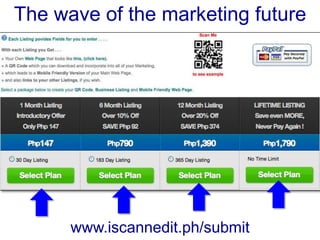 The wave of the marketing future




      www.iscannedit.ph/submit
 