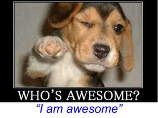 “I am awesome”
 