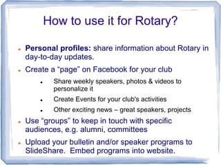 Using Facebook for Rotary