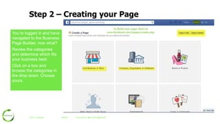 Step 2 – Creating your Page
You‟re logged in and have
navigated to the Business
Page Builder, now what?
Review the categories
and determine which fits
your business best:

Click on a box and
browse the categories in
the drop down. Choose
yours.

© 2013 Aptisense

#wrsbrc

Presented by: @krcraft & @gdiver62

 