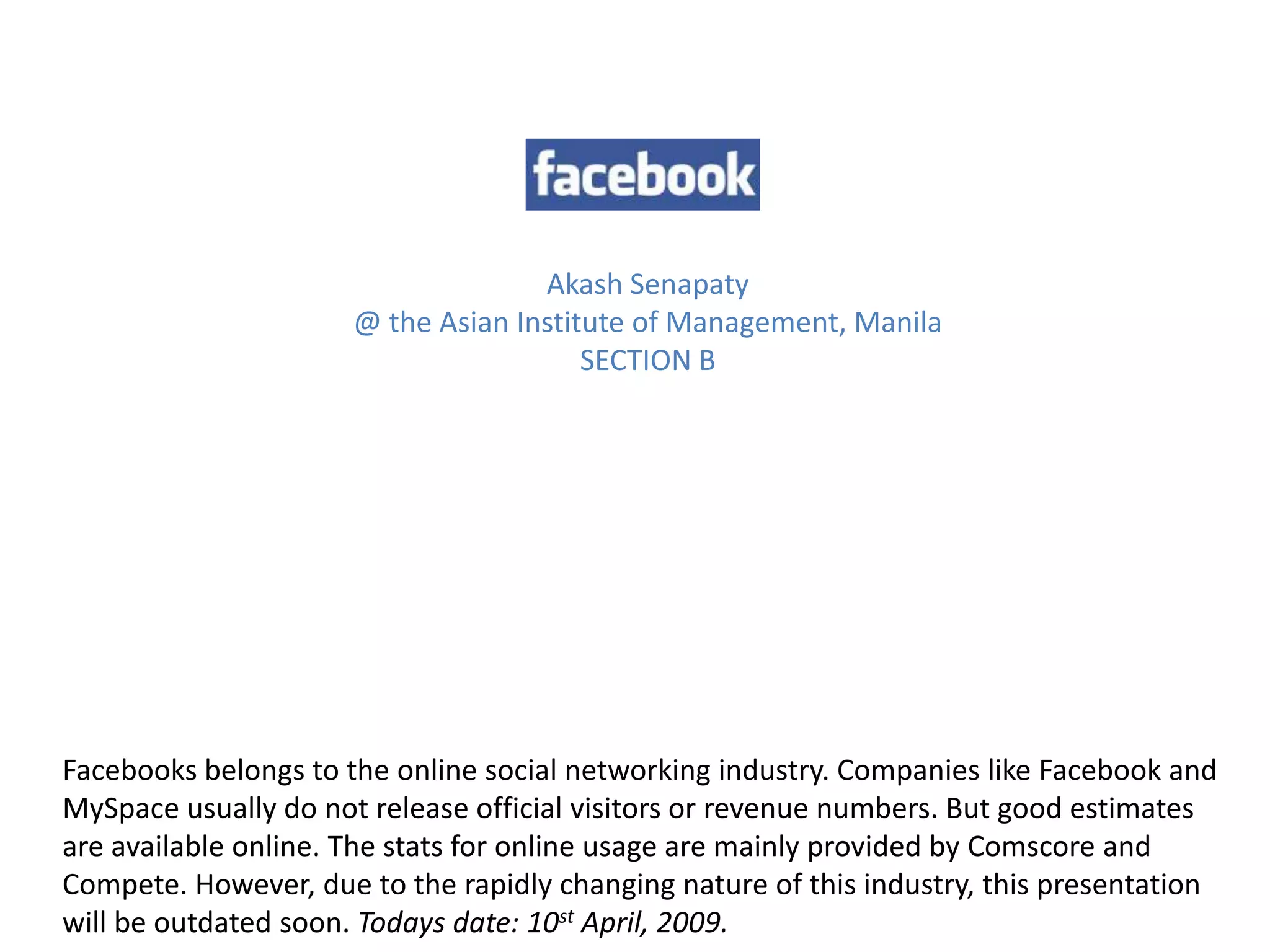 Facebook Competitive Advantage (social networking)