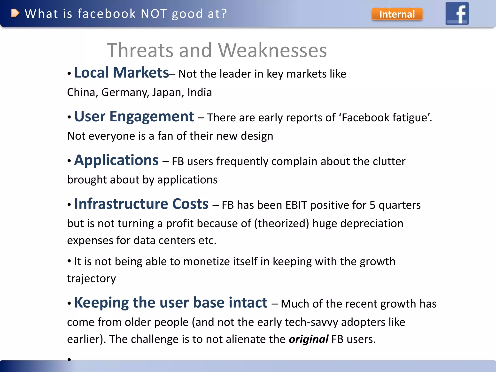 Facebook Competitive Advantage (social networking)