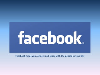 Facebook helps you connect and share with the people in your life. 