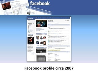 Facebook profile circa 2007