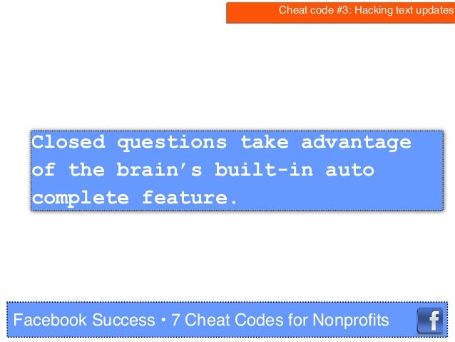 Facebook success: 7 Cheat Codes for Nonprofits Facebook success: 7 Cheat Codes for Nonprofits