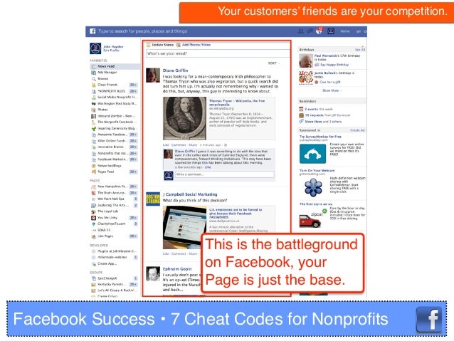 Facebook success: 7 Cheat Codes for Nonprofits Facebook success: 7 Cheat Codes for Nonprofits