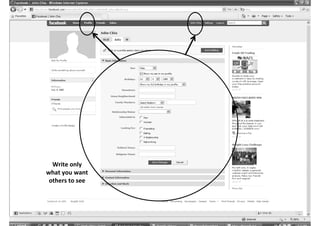 Write only
what you want
 others to see
 
