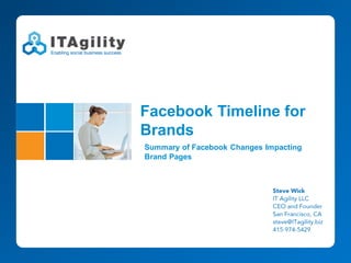 Facebook Timeline for
Brands
Summary of Facebook Changes Impacting
Brand Pages
 