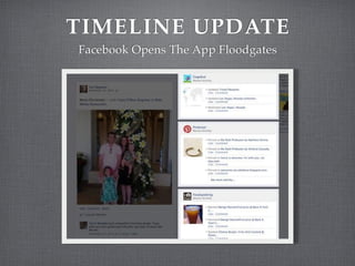 TIMELINE UPDATE
Facebook Opens The App Floodgates
 