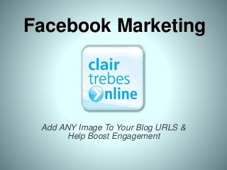 Facebook Marketing 
Add ANY Image To Your Blog URLS & 
Help Boost Engagement 
 