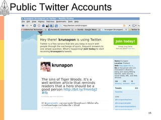 Public Twitter Accounts




                          15
 