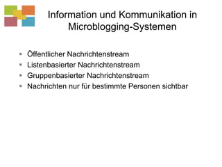 Verbreitung persönlich relevanter Informationen und Inhalte