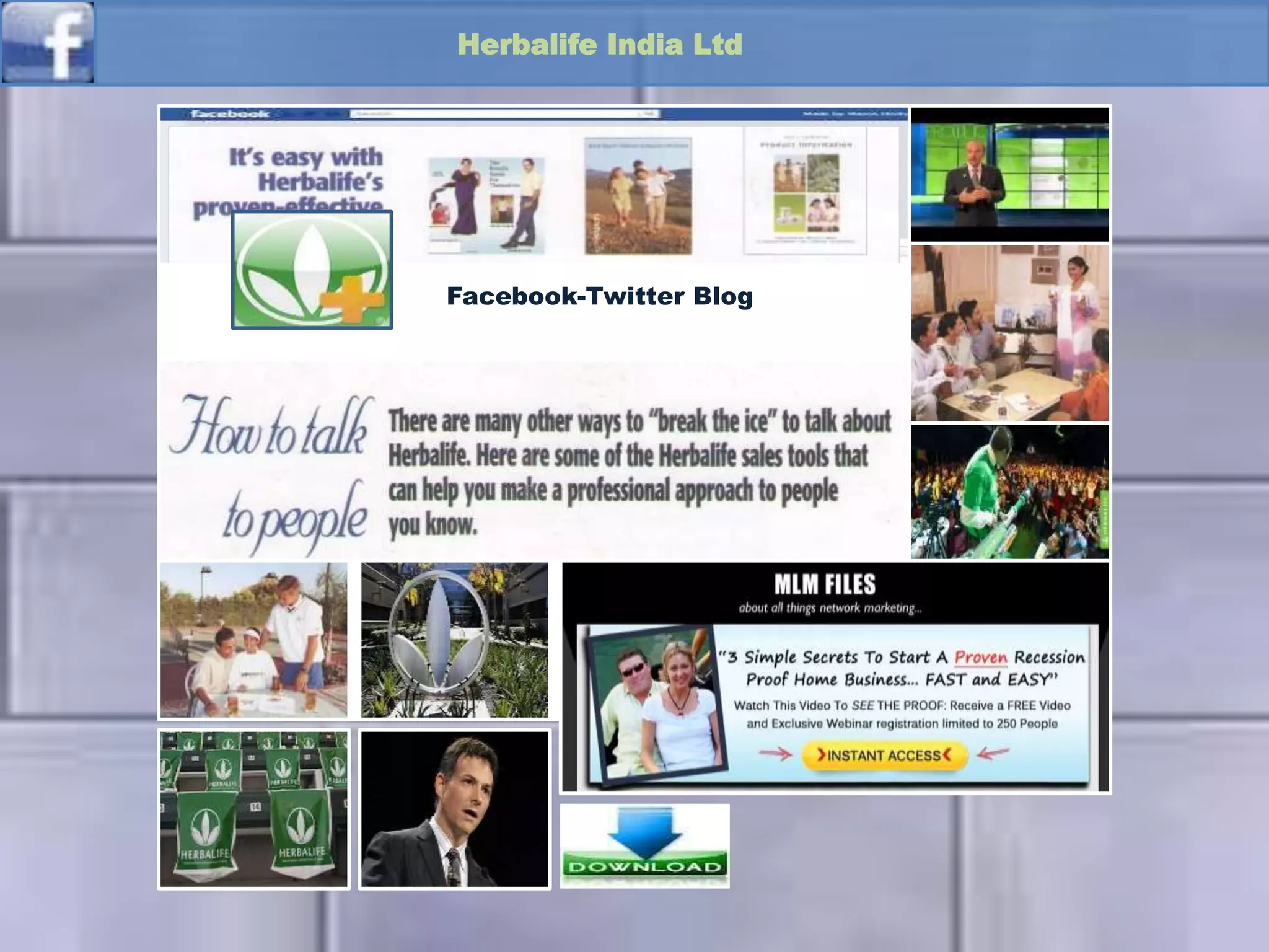 Company-Project App
Herbalife India Ltd
Facebook-Twitter Blog