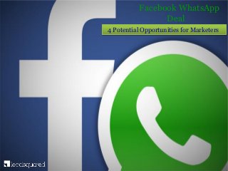 4 Potential Opportunities for Marketers
Facebook WhatsApp
Deal
 
