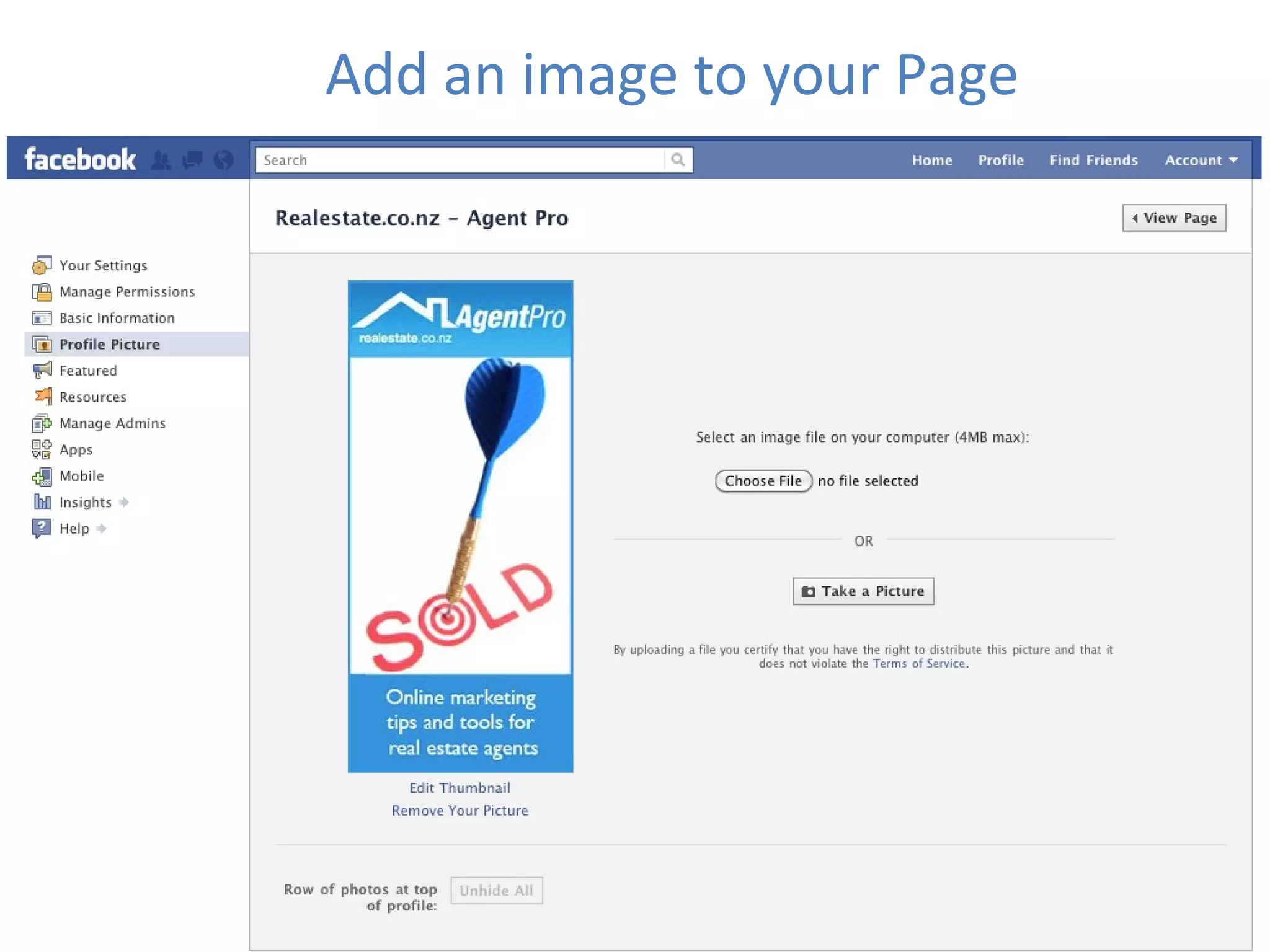 Add an image to your Page 