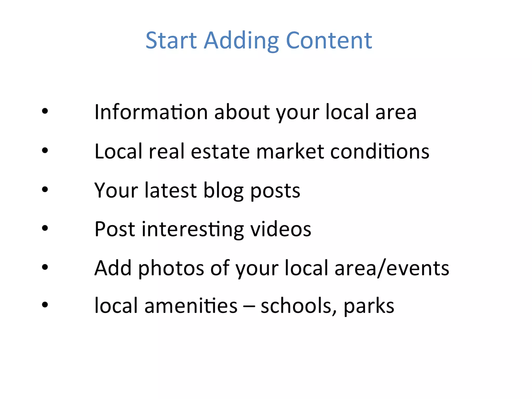 Start Adding Content 