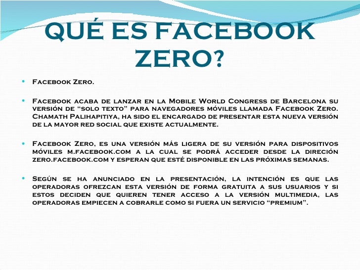 Facebook zero
