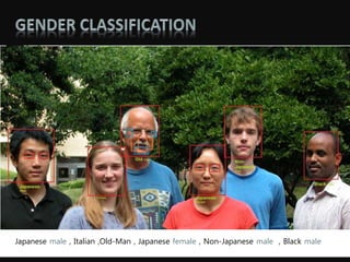 Japanese male , Italian ,Old-Man , Japanese female , Non-Japanese male , Black male
 
