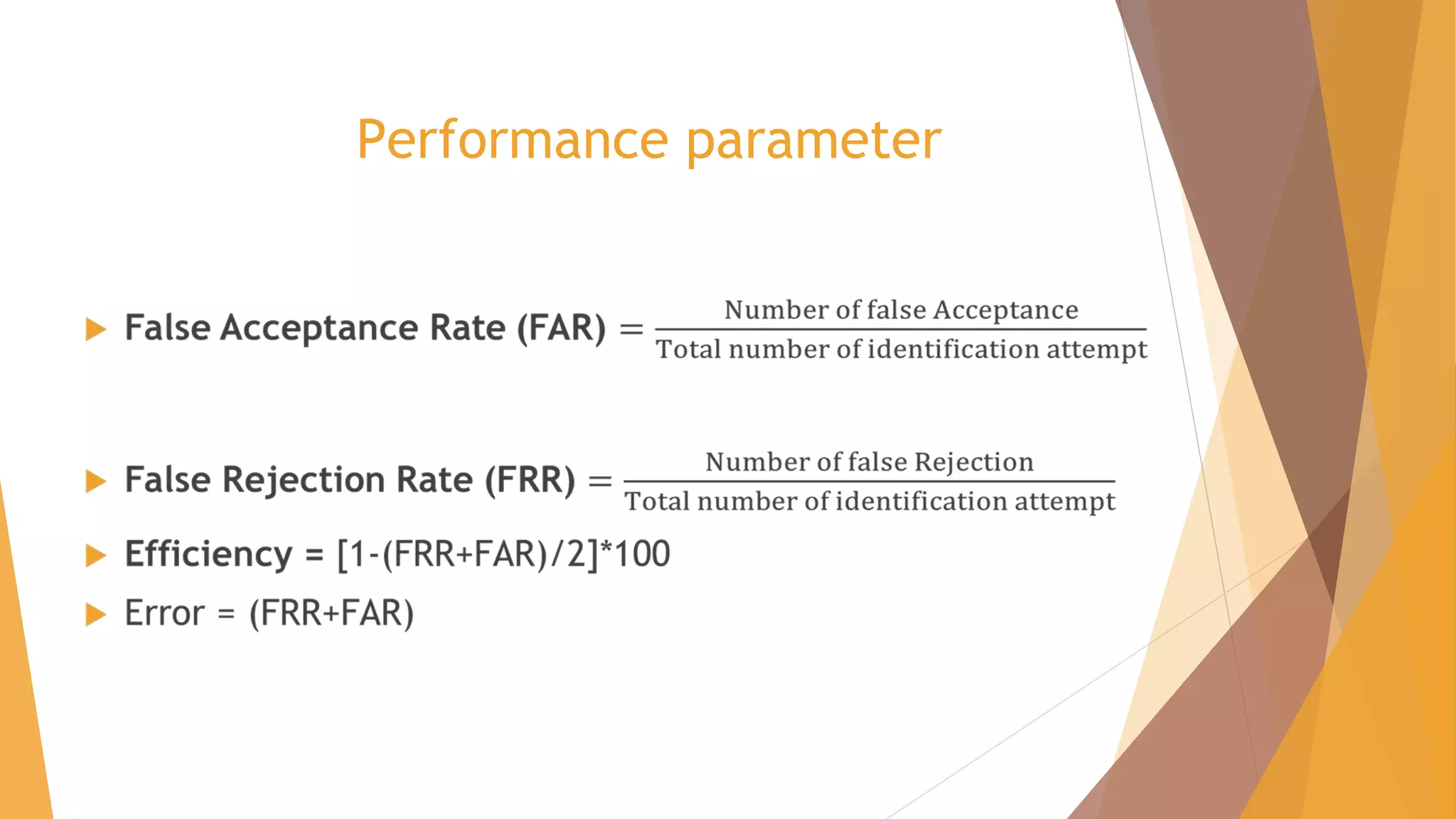 Performance parameter
 