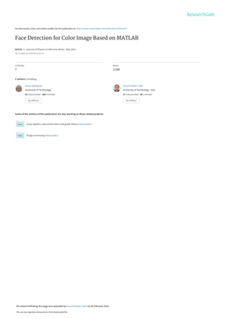FaceDetectionforColorImageBasedonMATLAB.pdf