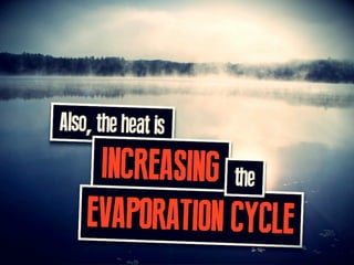 Also, the heat is INCREASING the EVAPORATION
CYCLE
 